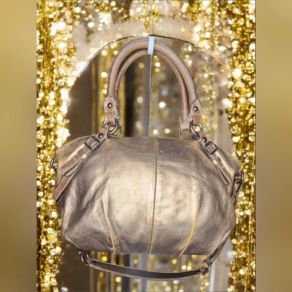 Vintage Coach Metallic Gold Madison Sophia Satchel - Picture 2 of 16